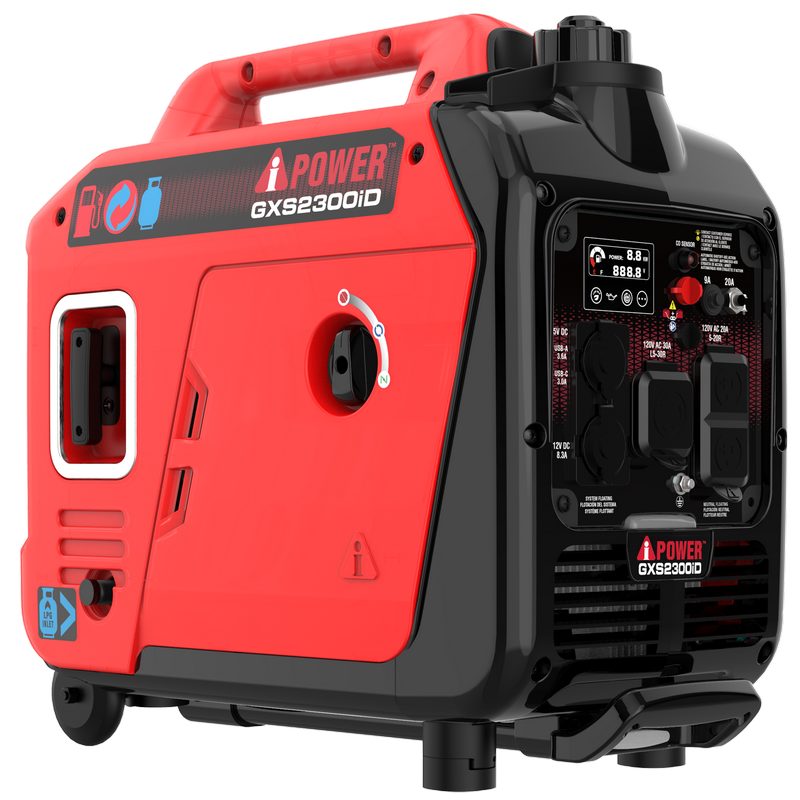 2300W Portable Dual Fuel Inverter Generator With CO Alert & 24h 2300W Portable Dual Fuel Inverter Generator With CO Alert & 24h