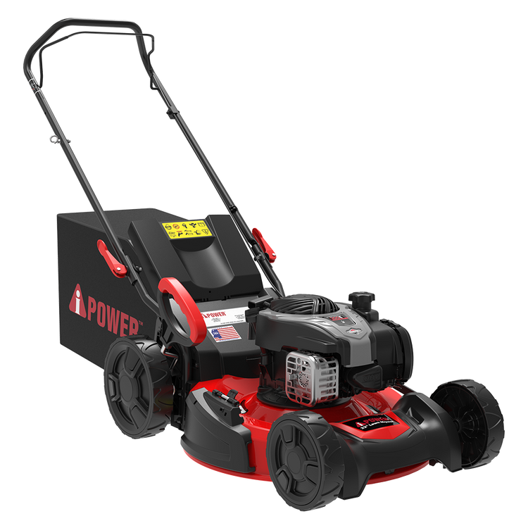 22'' Gas Push Lawn Mower with 140cc B&S Engine 3 in 1 Bag & Mulching & Side Discharge with 6 Position Adjustable Height-LM3N1-HWP10