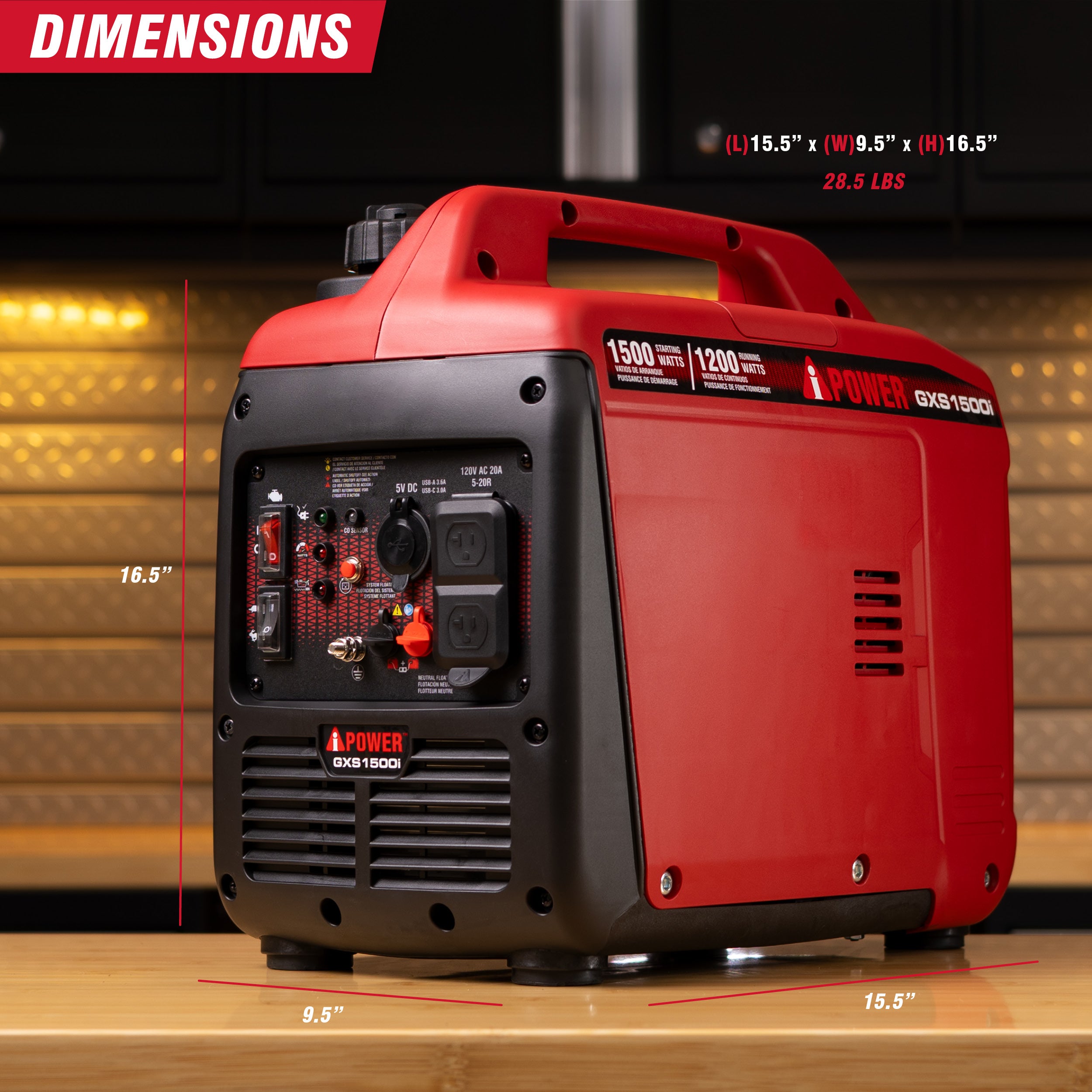 1500 Watt Portable Inverter Generator With CO Alert GXS1500i