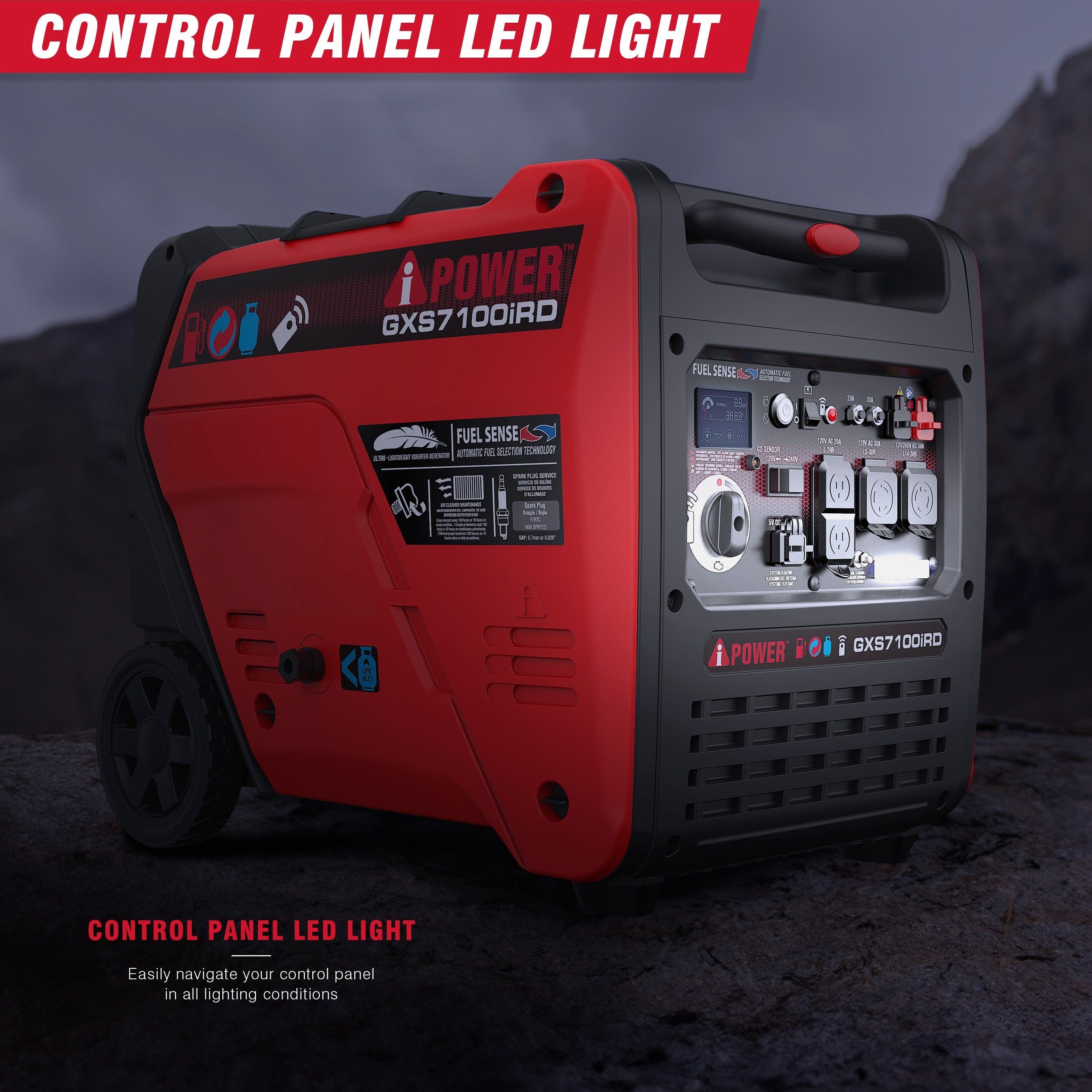 GXS7100iRD - 7100 Watt Dual Fuel With Remote Start Inverter Generator