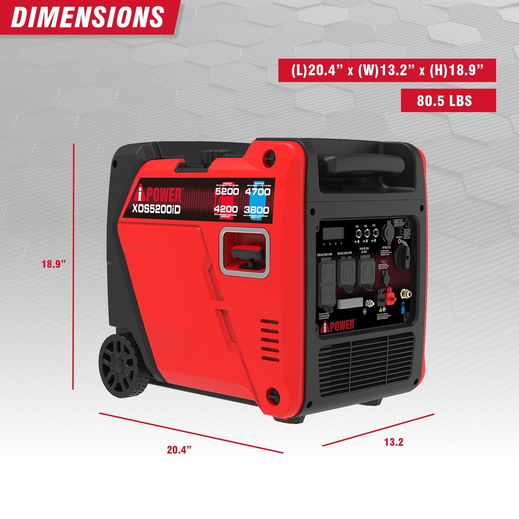 XOS5200iD 5200-Watt Dual Fuel Inverter Generator