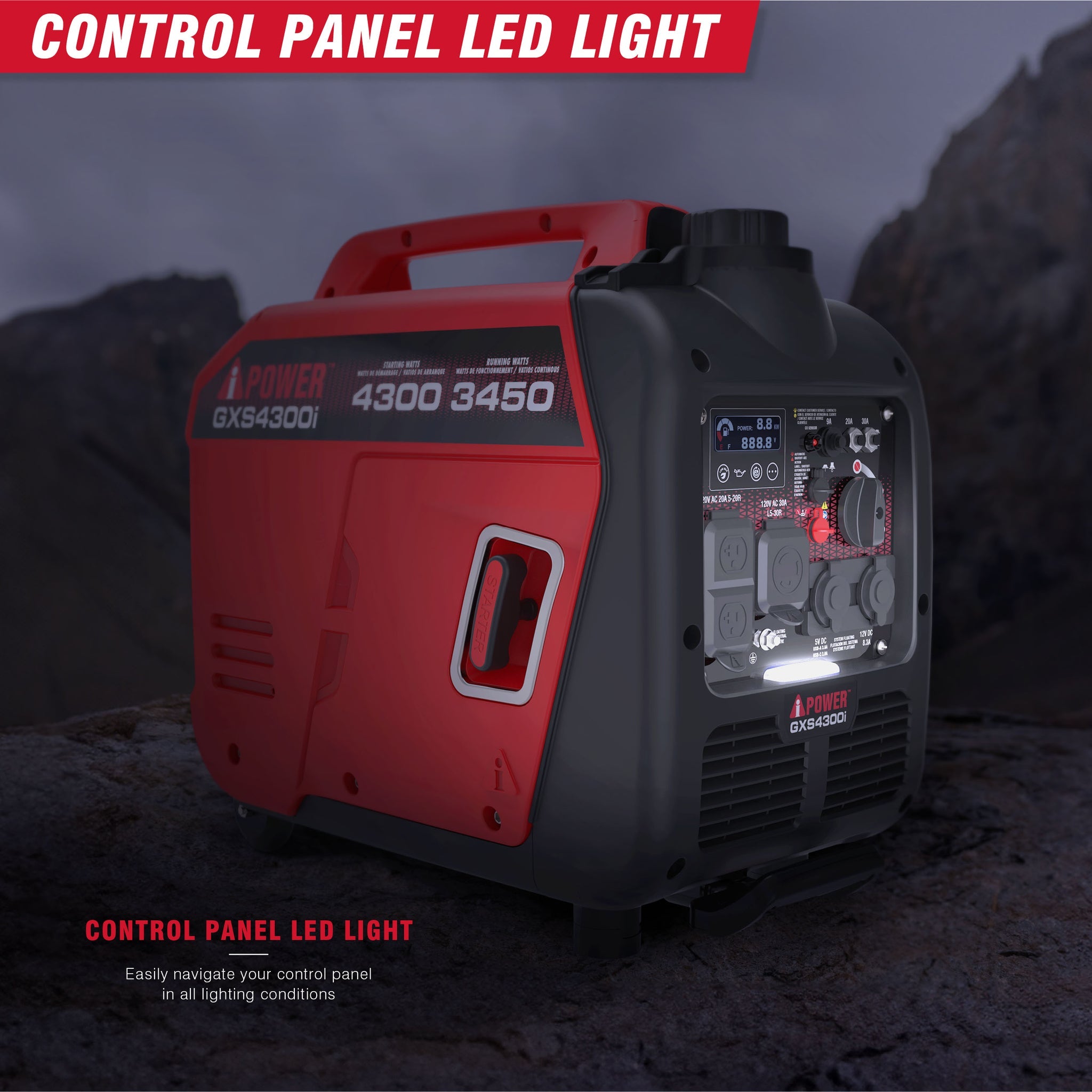 3500W / 4300W Portable Inverter Generator with CO Alert GXS4300i