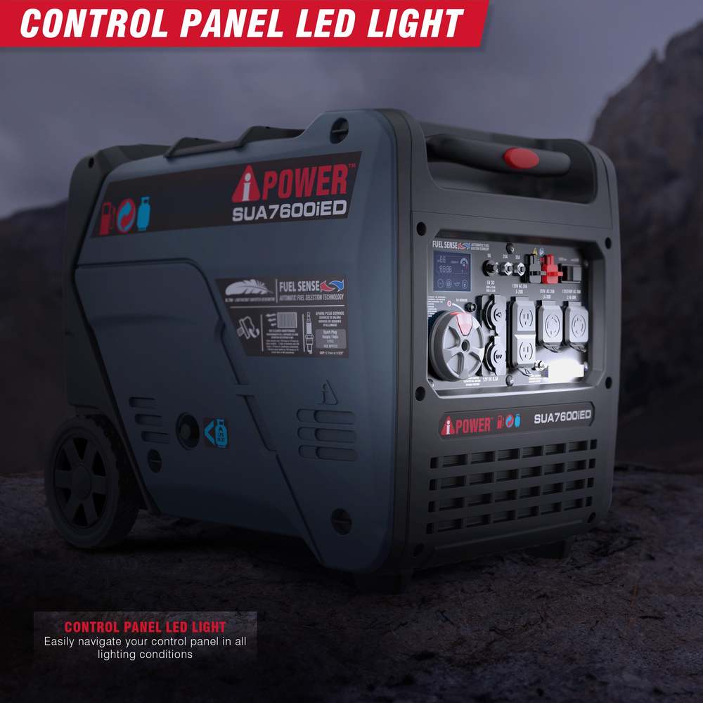 7600W Dual Fuel Portable Inverter Generator,Electric Start with CO Sentry SUA7600iED