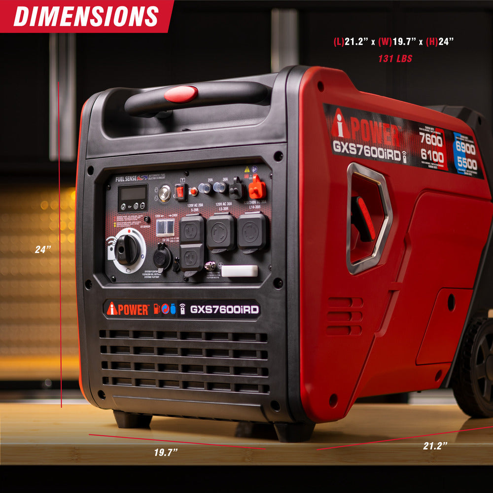 GXS7600iRD - Dual Fuel, Remote Start Inverter Generator – AiPower