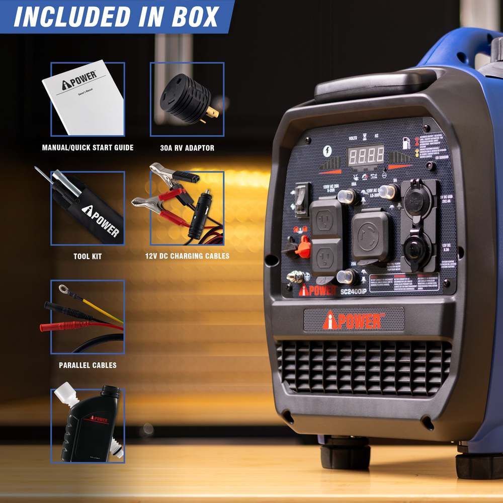 2400W Portable Inverter Generator With Yamaha Engine & CO Alert