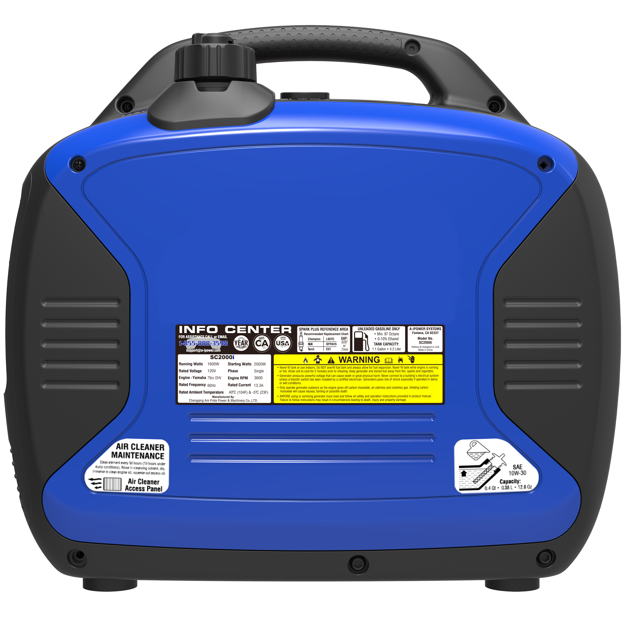 2000 Watt Portable Inverter Generator with Yamaha Engine