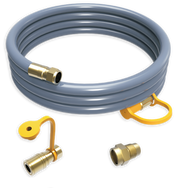 10’ Quick‑Connect 1/2" Natural Gas Hose Kit with Brass Fittings, Weather‑Proof Low‑Pressure Generator Accessory Adapter H1001