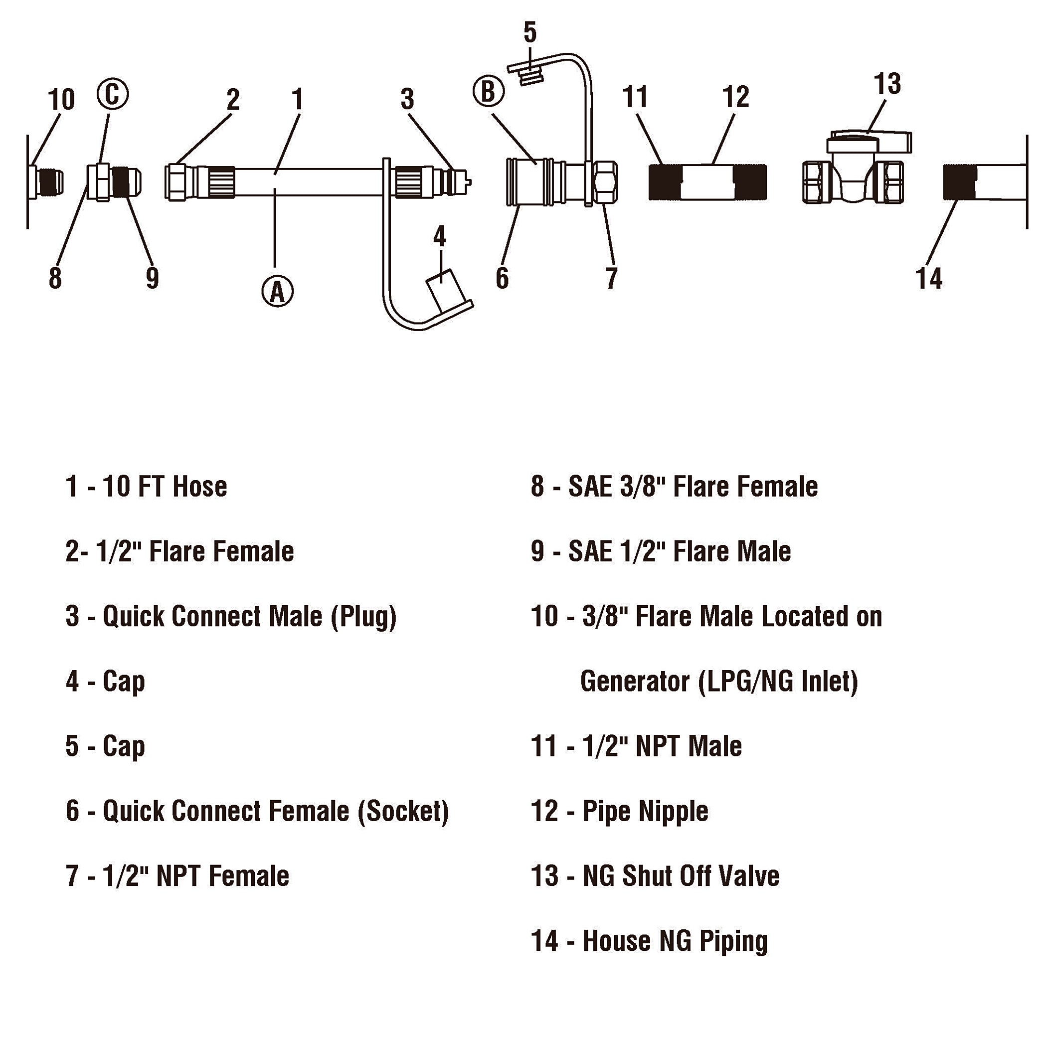 10' Quick‑Connect 1/2
