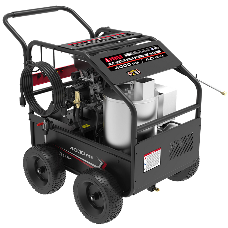 AiPower Gas Hot Water Pressure Washer 4000 PSI 4.0 GPM with Diesel Heater EPA Certified, A4000