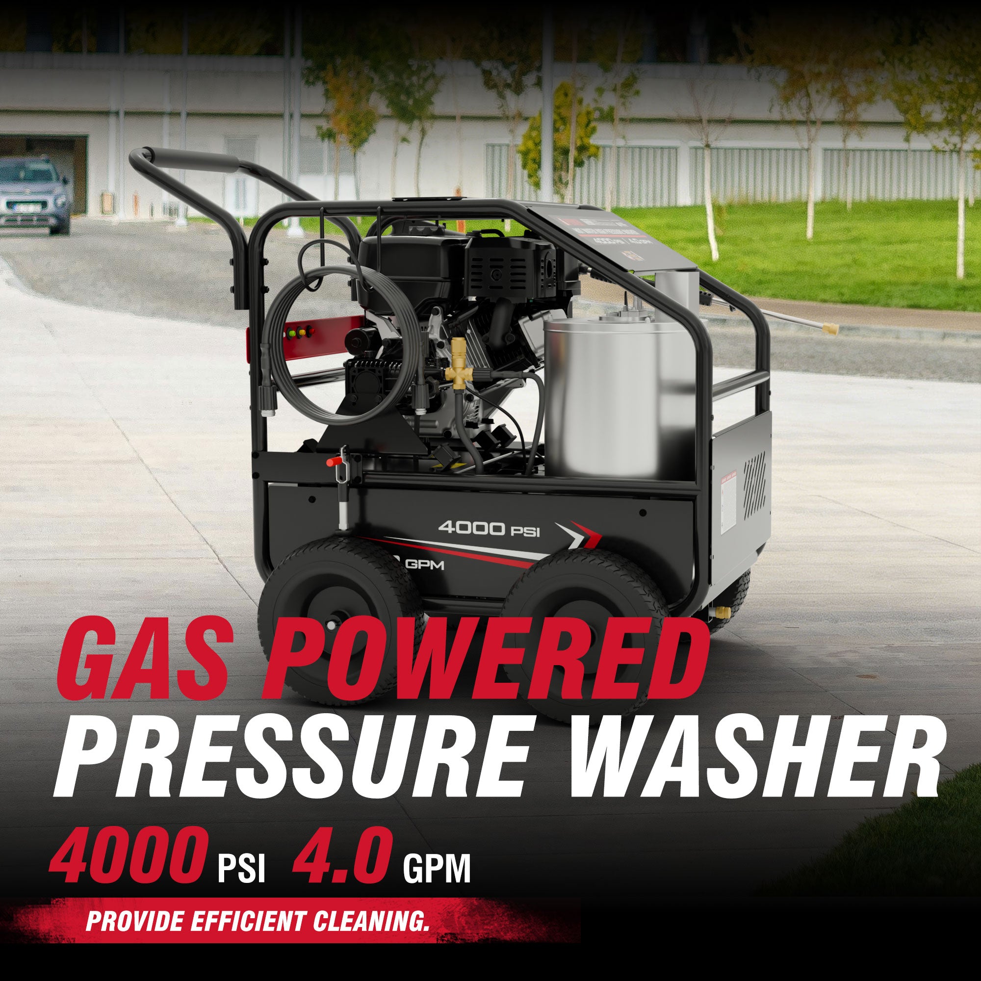A-iPower Gas Hot Water Pressure Washer 4000 PSI 4.0 GPM with Diesel Heater EPA Certified, A4000