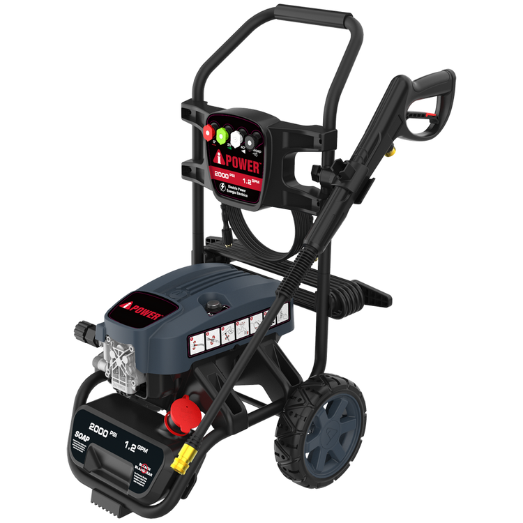 2000 PSI Electric Pressure Washer with 1.2 GPM Pump, Portable 25’ Hose & 4 Nozzles APW2000E