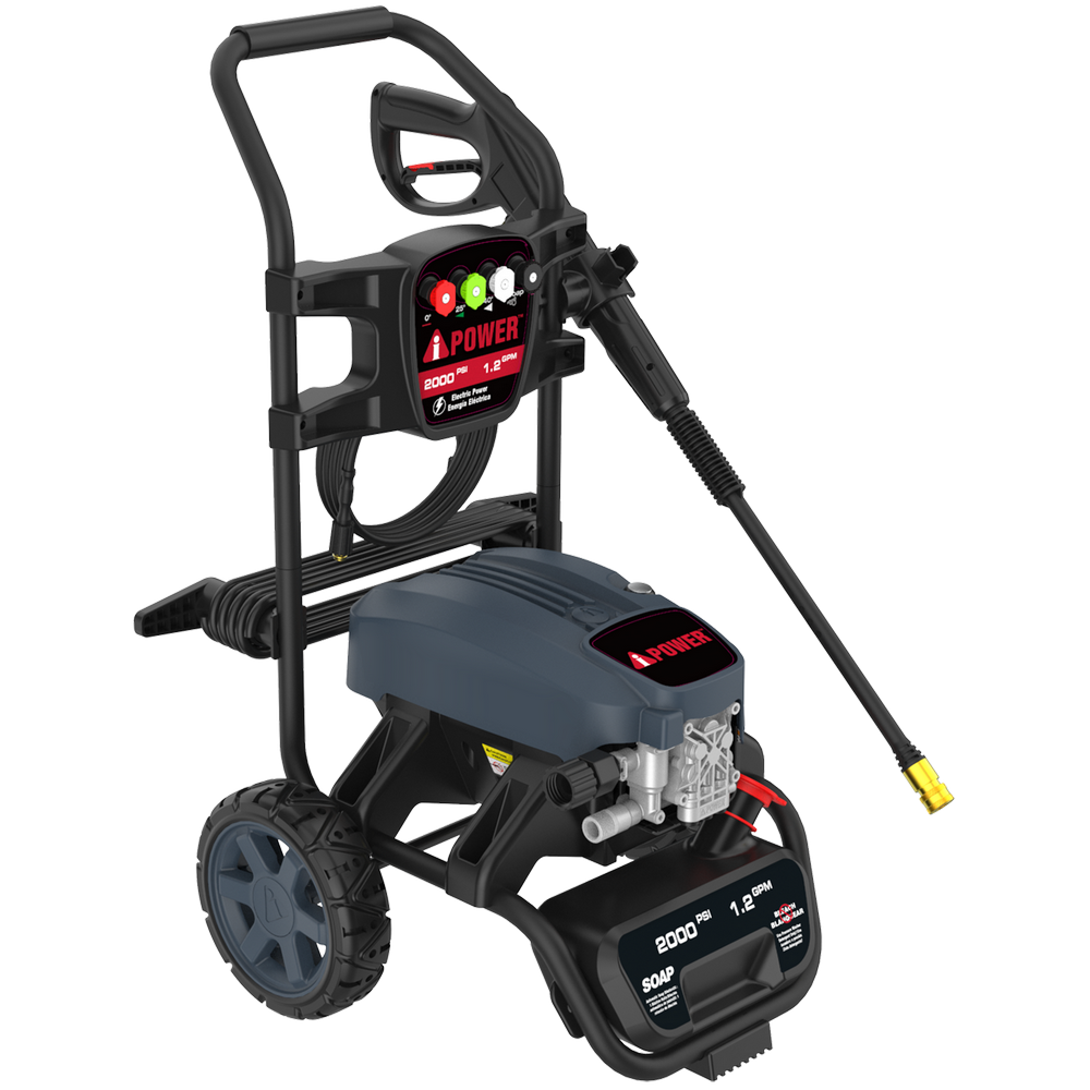 2000 PSI Electric Pressure Washer with 1.2 GPM Pump, Portable 25’ Hose & 4 Nozzles APW2000E