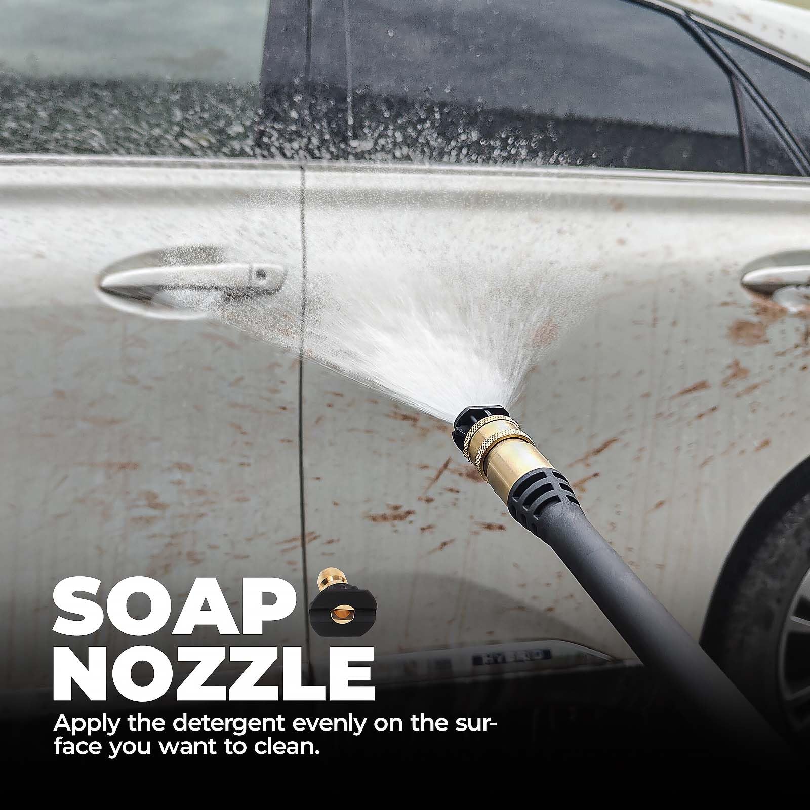 2000 PSI Electric Pressure Washer with 1.2 GPM Pump, Portable 25’ Hose & 4 Nozzles APW2000E