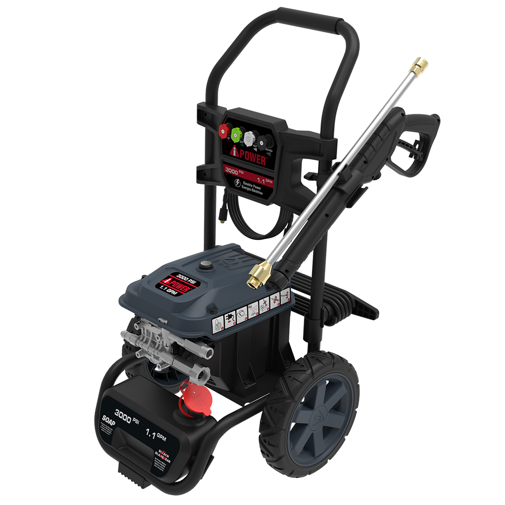 3000 PSI Electric Pressure Washer 1.1 GPM Portable High‑Pressure Cleaner with 25’ Hose & 4 Nozzles APW3000E