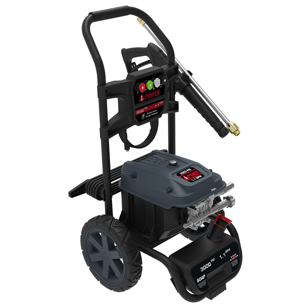 3000 PSI Electric Pressure Washer 1.1 GPM Portable High‑Pressure Cleaner with 25’ Hose & 4 Nozzles APW3000E