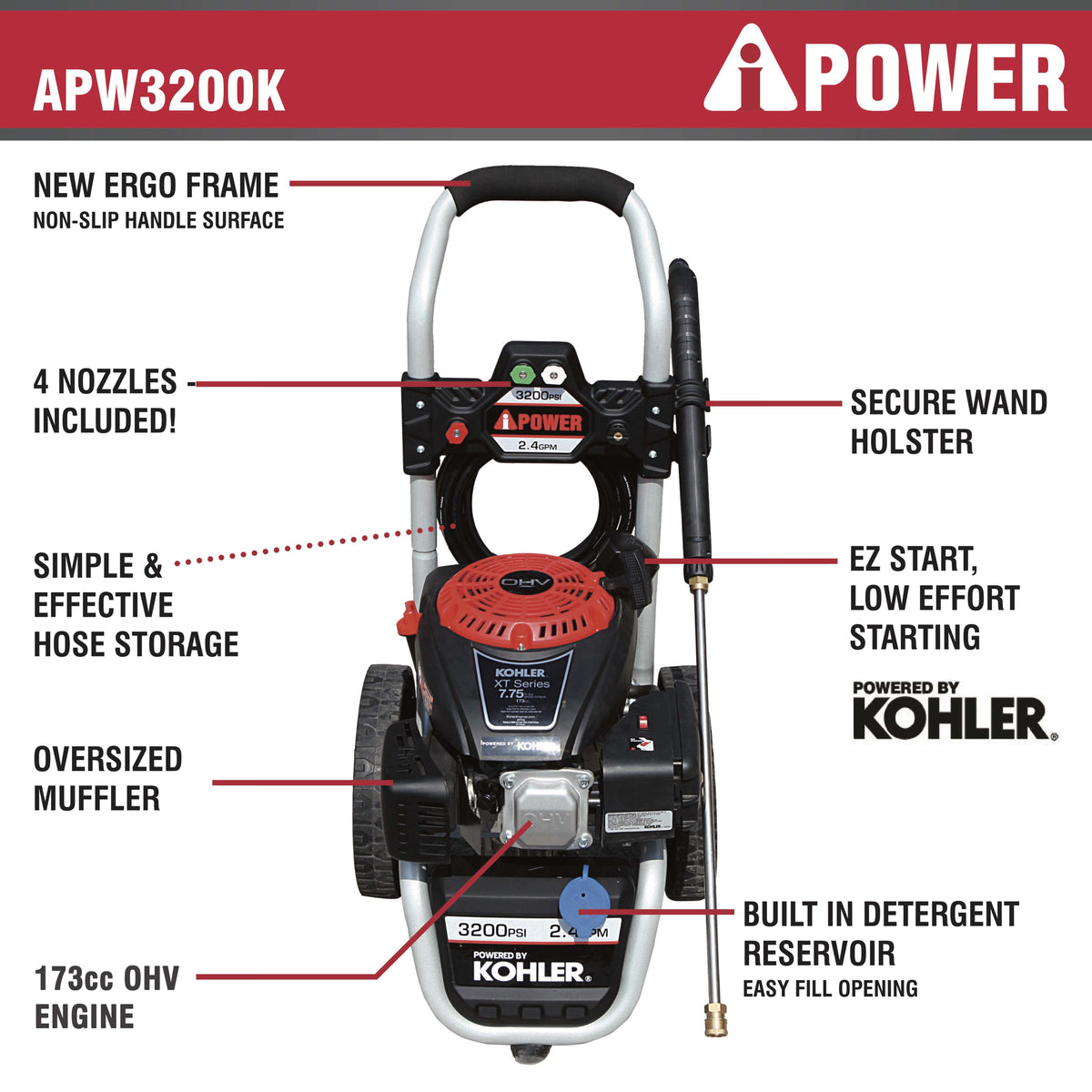 APW3200KA Gas Powered Pressure Washer