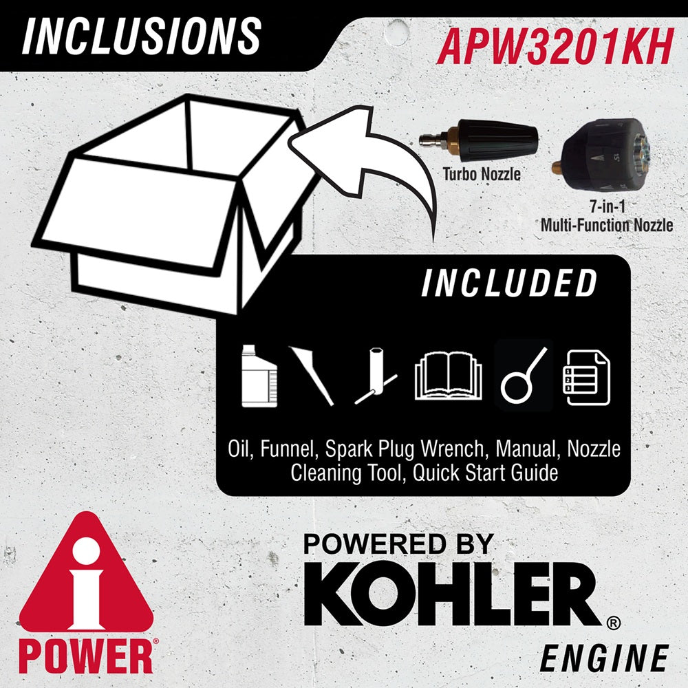 APW3200KH - 3200 PSI 2.40 GPM Gas Powered Kohler Engine Pressure Washer