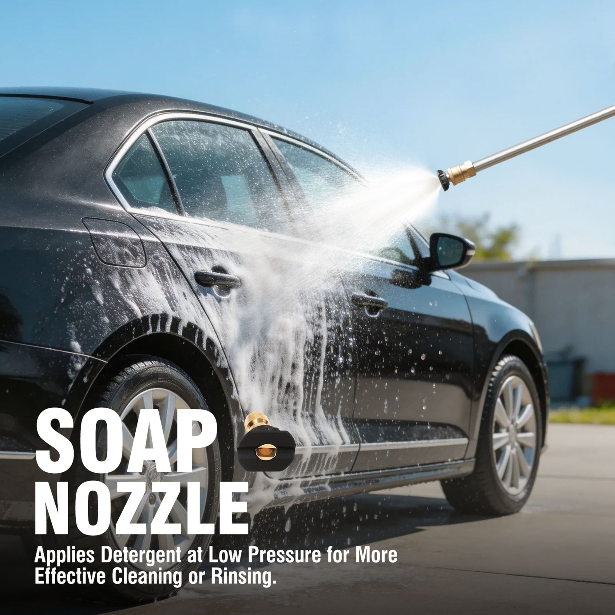 AiPower Single Handle Gas Pressure Washer 3400PSI 2.4 GPM Gas Powered Pressure Washer 10'' Wheel Gas Power Washer, Onboard Soap Tank, with Spray Gun and 4 QC Nozzles, for Fence/Cars/Driveways (C3400)