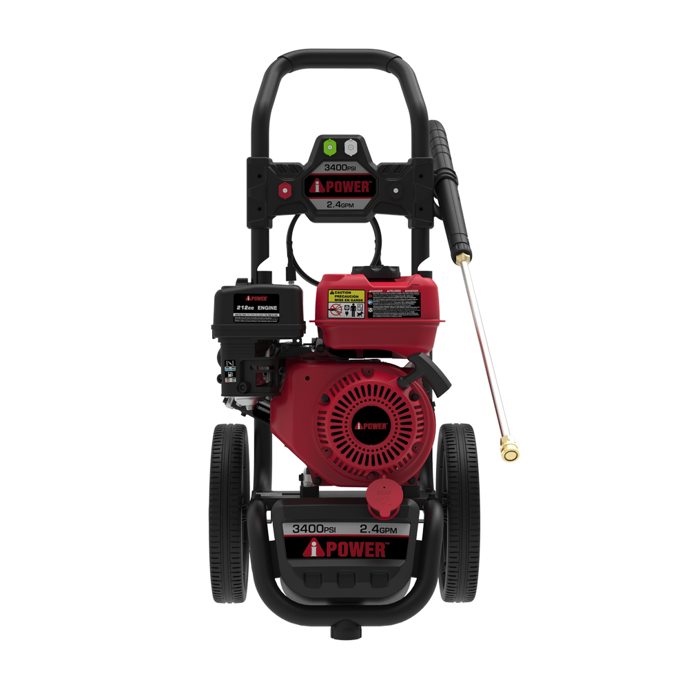Gas Pressure Washer 3400PSI 2.4 GPM Gas Powered Pressure Washer 12'' Wheel GPW3400