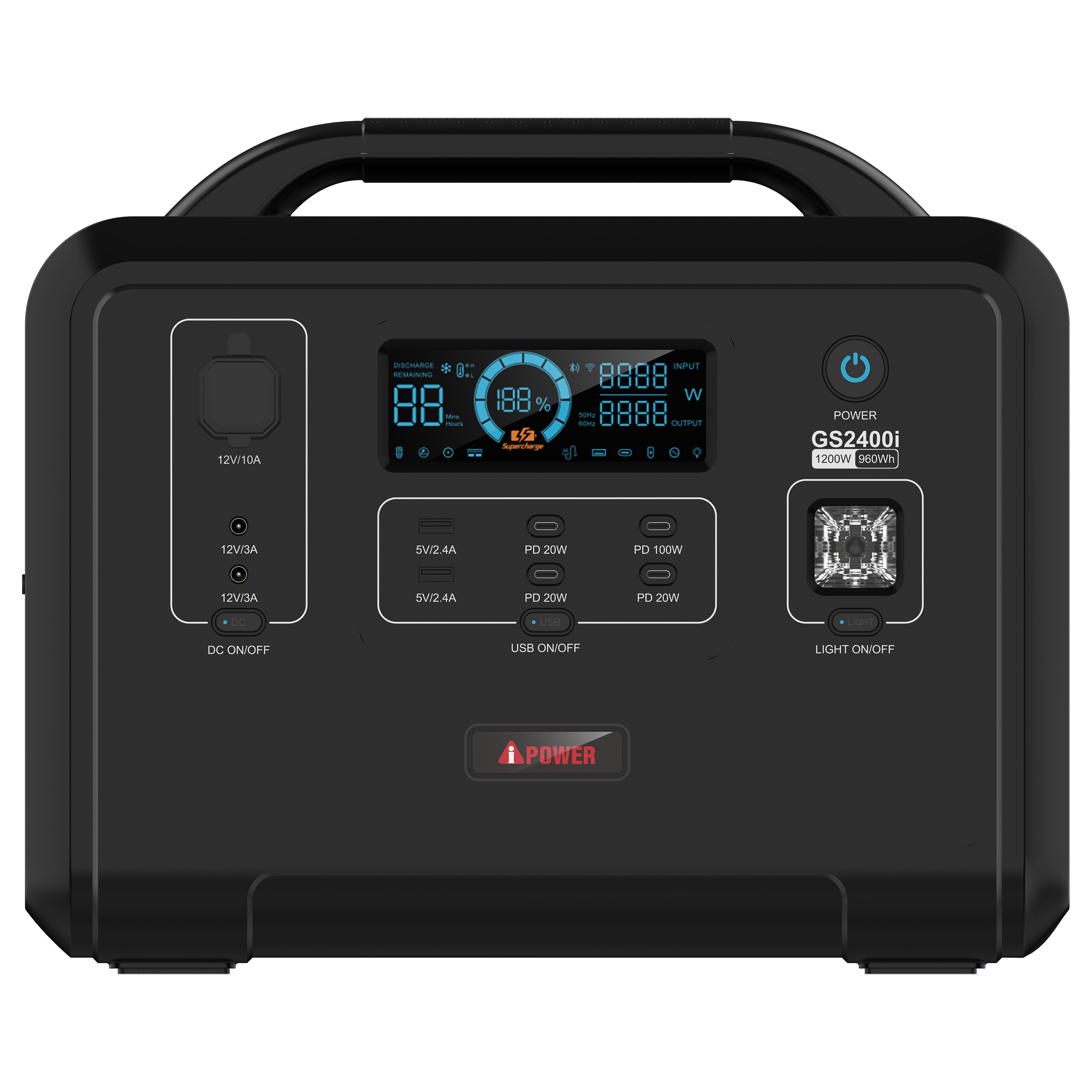 1200W Portable Power Station 960Wh Solar Generator LiFePO4 Battery GS2400i