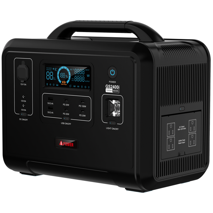 1200W Portable Power Station 960Wh Solar Generator LiFePO4 Battery GS2400i