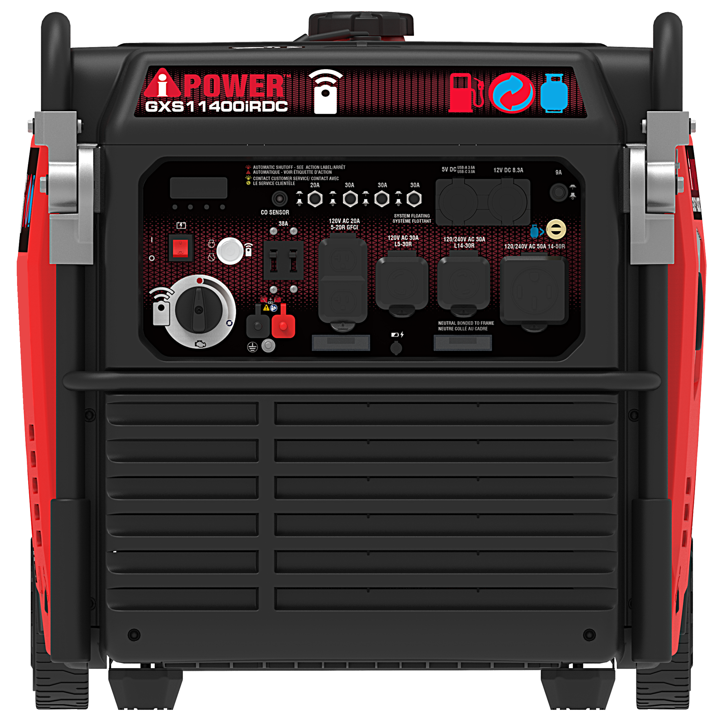 11400 Watt Dual Fuel Inverter Generator with Remote Start, Quiet Portable Generator for Whole House Backup, RV & Jobsite-GXS11400iRDC
