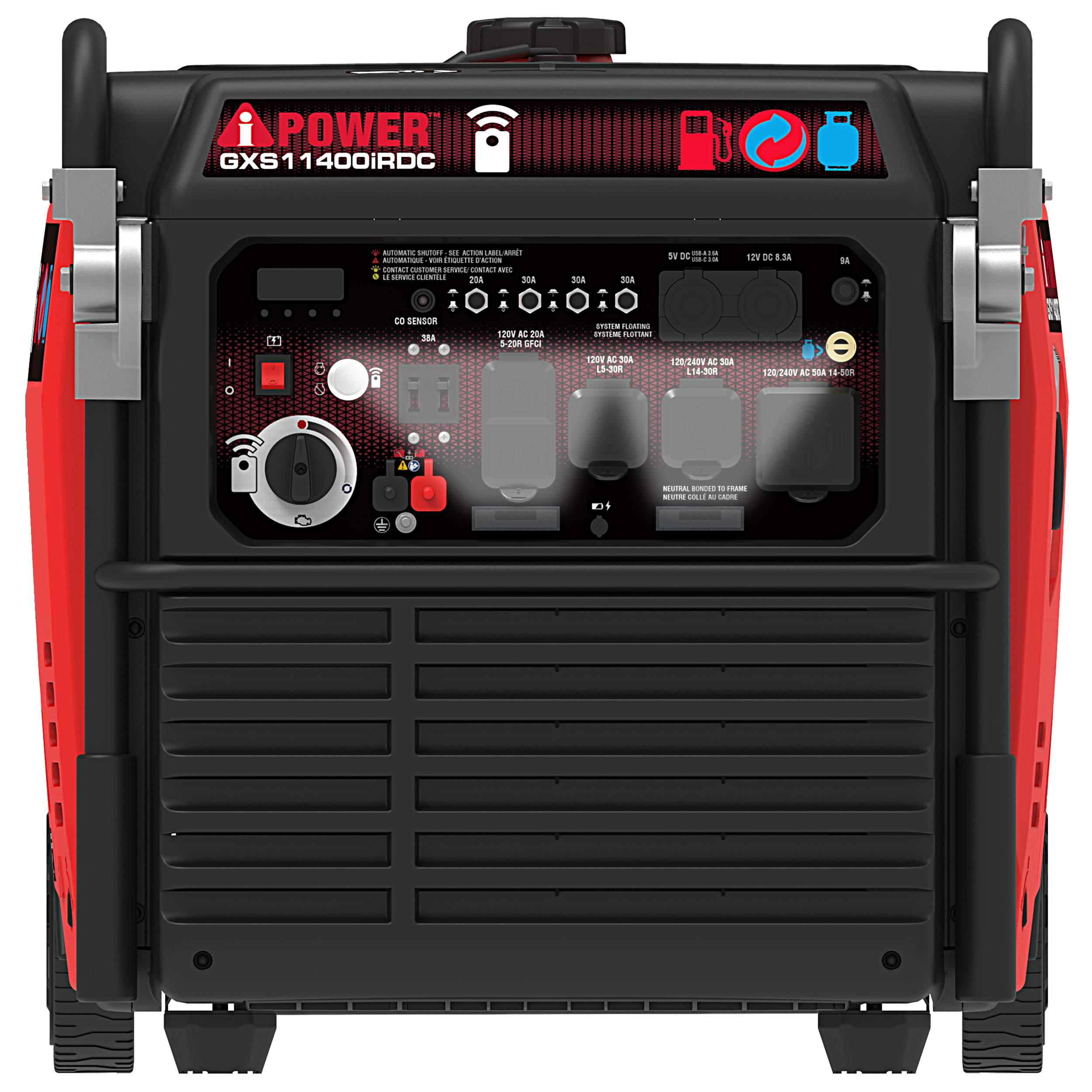 11400 Watt Dual Fuel Inverter Generator with Remote Start, Quiet Portable Generator for Whole House Backup, RV & Jobsite-GXS11400iRDC