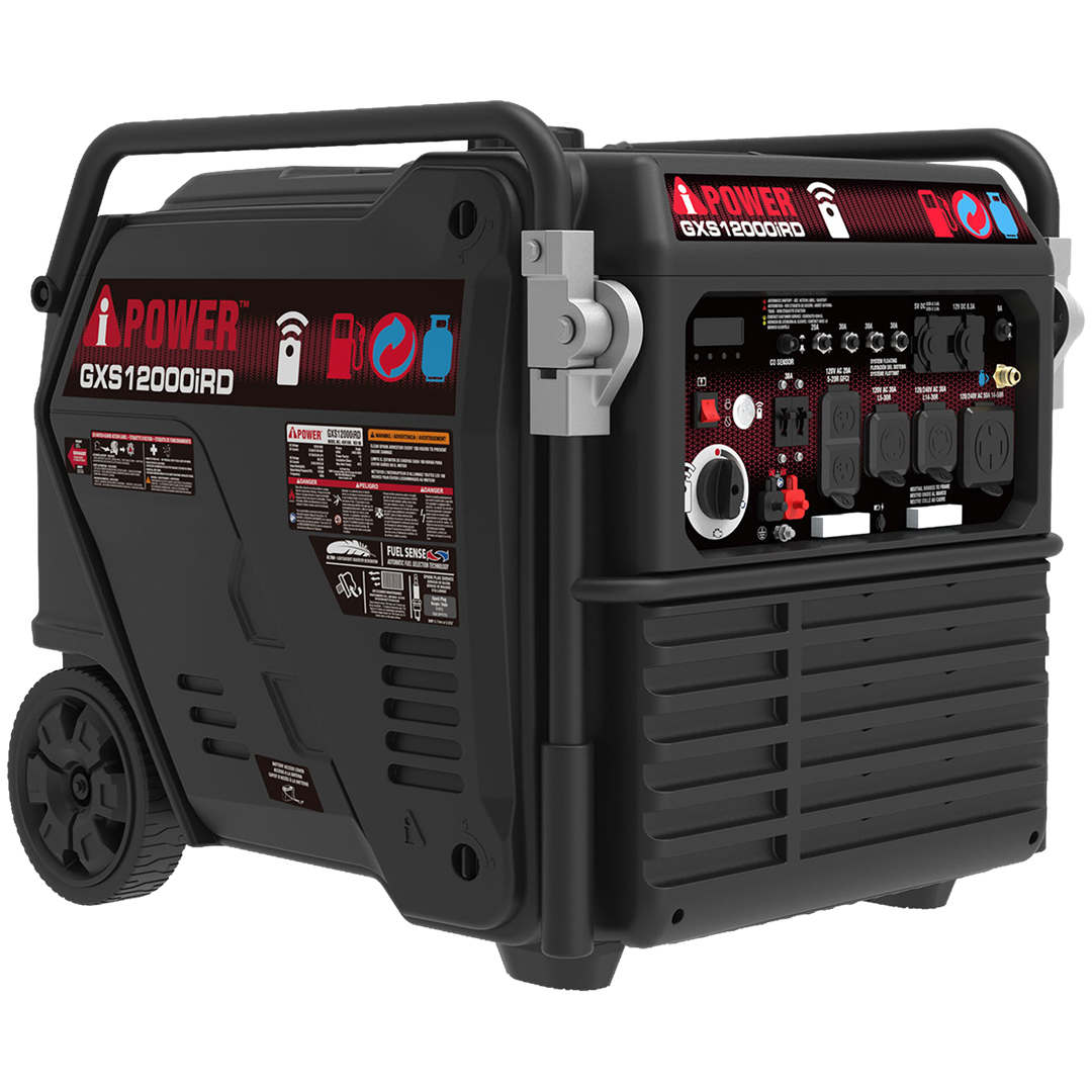 GXS12000iRD 12000 Watts Dual Fuel Portable Inverter Generator, Gas & Propane Powered, Remote Electric Start,for Home Backup & Emergency Ready, Job Site, RV