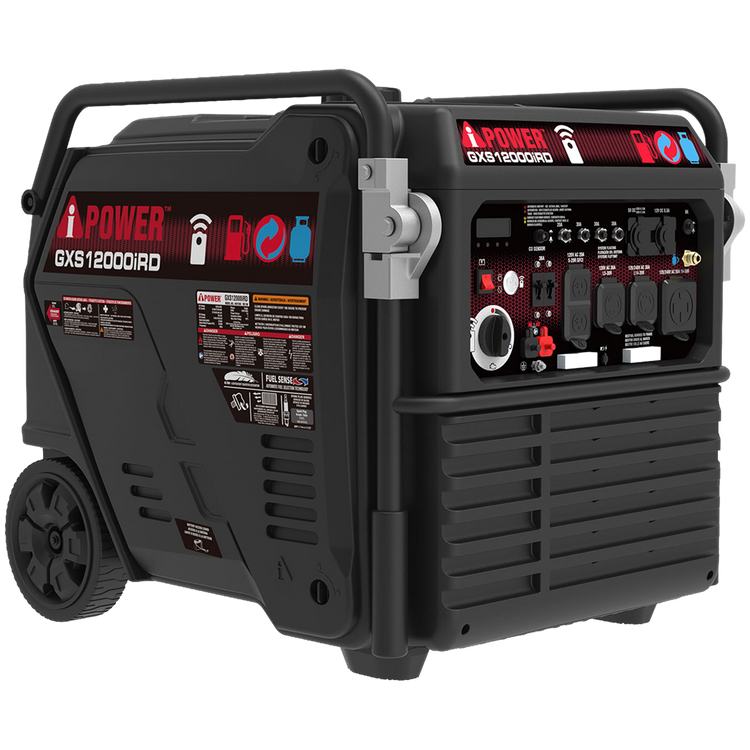 GXS12000iRD 12000 Watts Dual Fuel Portable Inverter Generator, Gas & Propane Powered, Remote Electric Start,for Home Backup & Emergency Ready, Job Site, RV