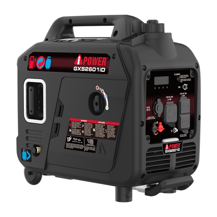 2600W Dual Fuel Inverter Generator with CO Alert for RV, Camping & Home Backup - GXS2601iD