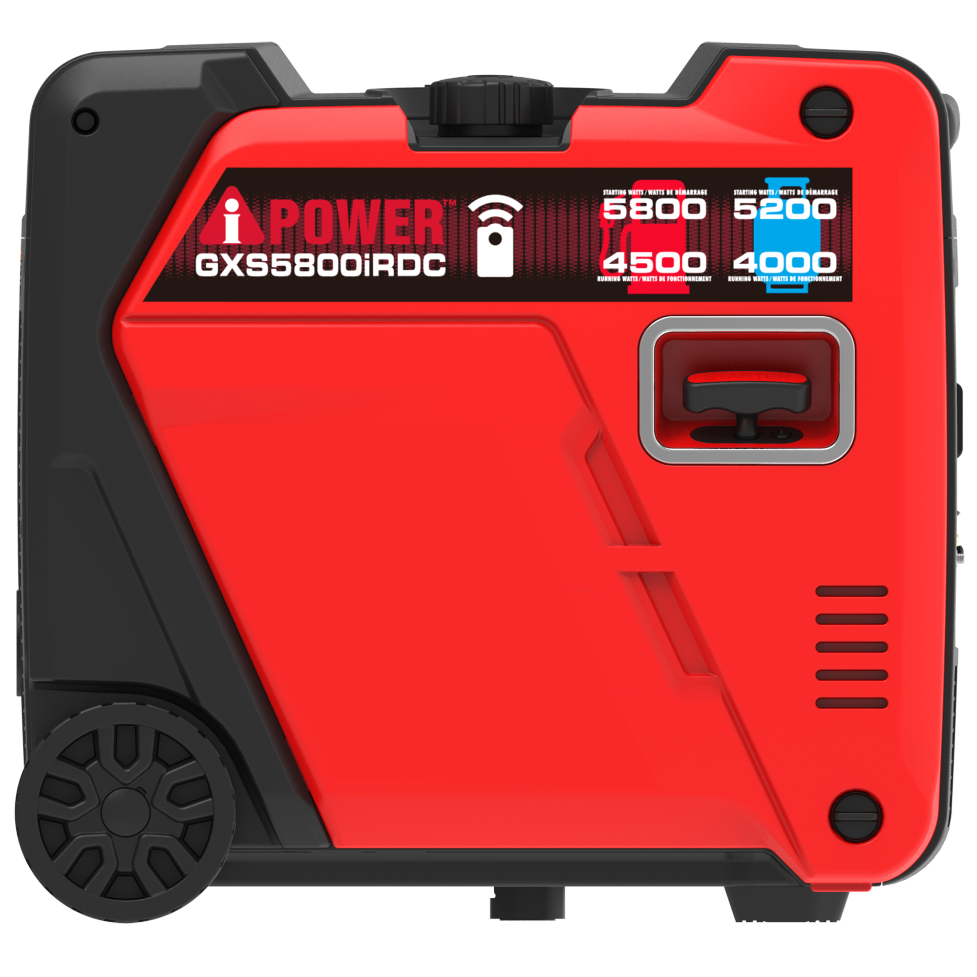 5800 Watt Dual Fuel Inverter Generator with Remote Start, Quiet Portable Generator for Home Backup, RV & Camping-GXS5800iRDC