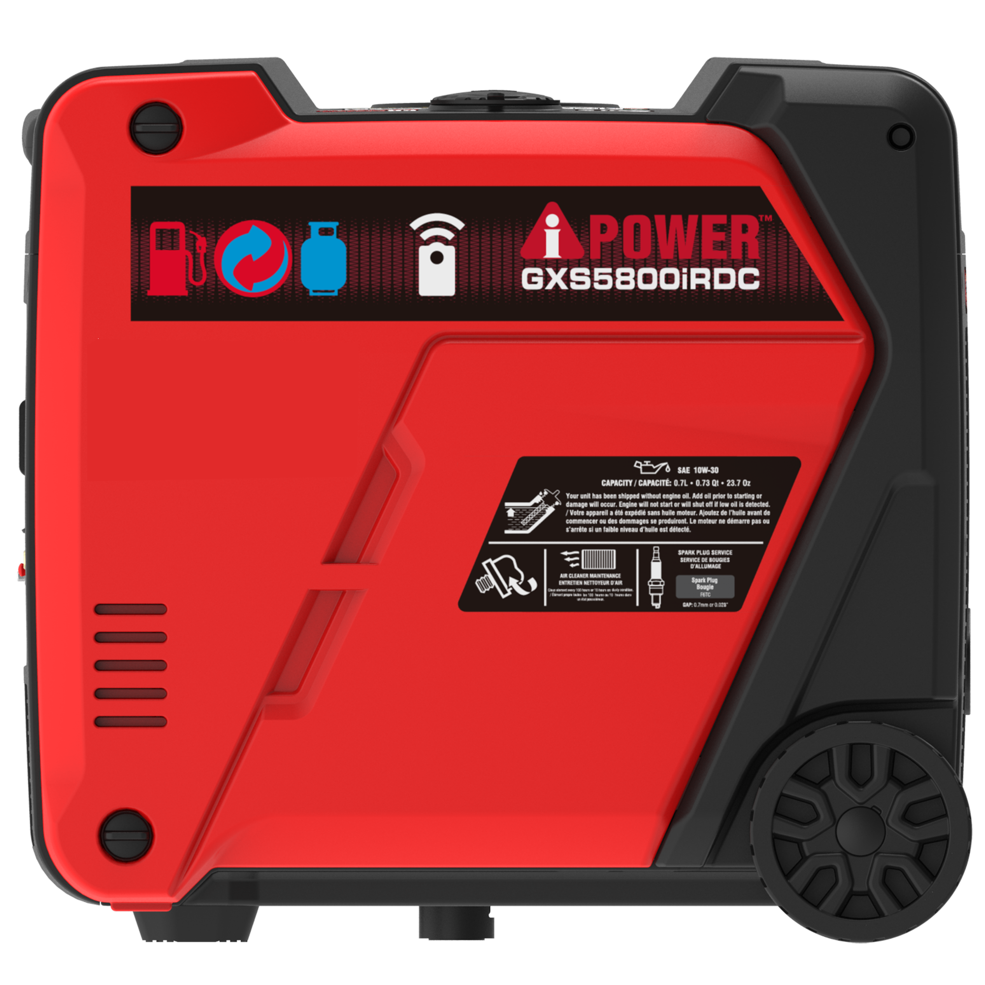 5800 Watt Dual Fuel Inverter Generator with Remote Start, Quiet Portable Generator for Home Backup, RV & Camping-GXS5800iRDC