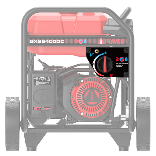 6400 Watt Dual Fuel Portable Generator with CO Sensor, Gas & Propane Generator for Home Backup, RV & Jobsite - GXS6400DC
