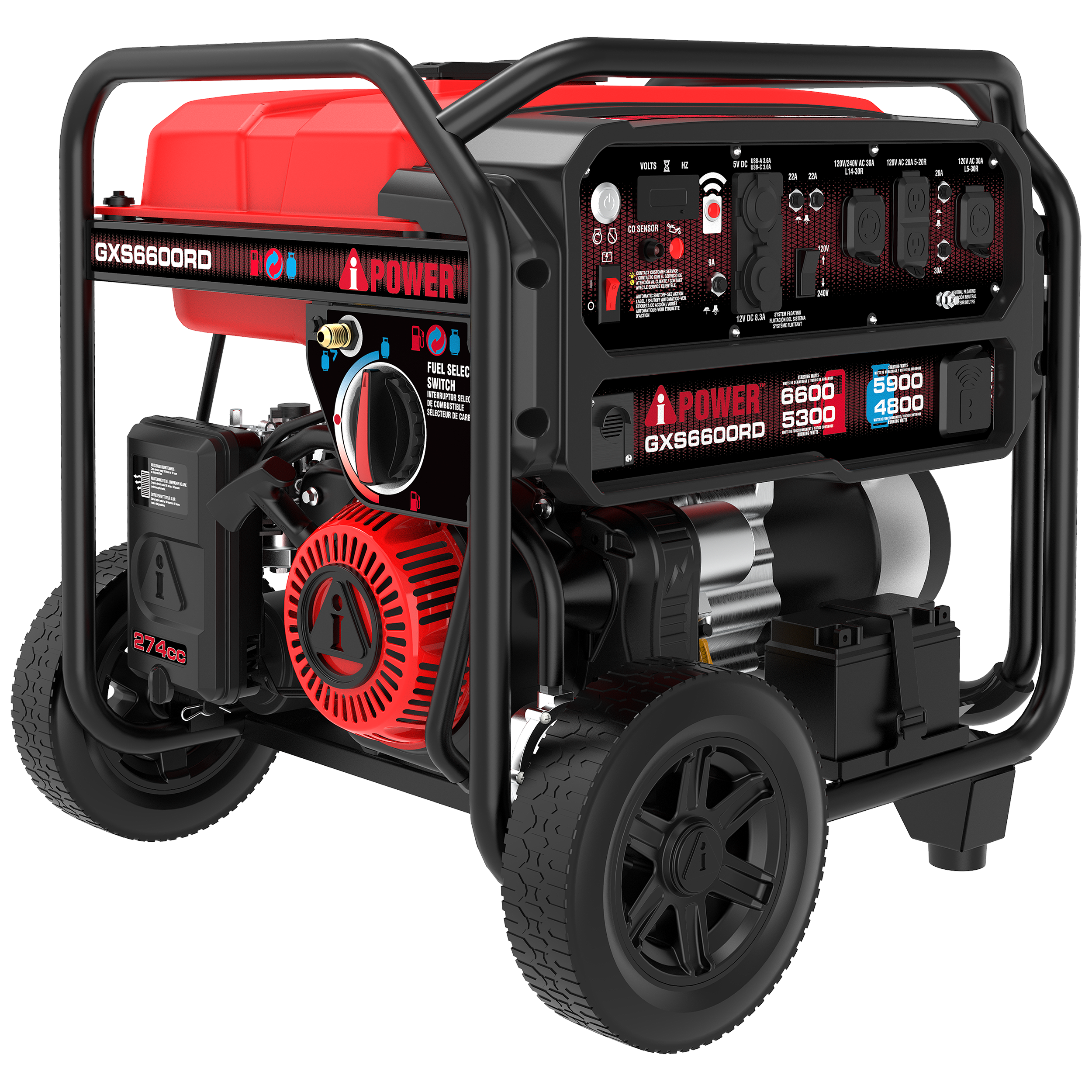 GXS6600RD Remote Dual Fuel Portable Generator