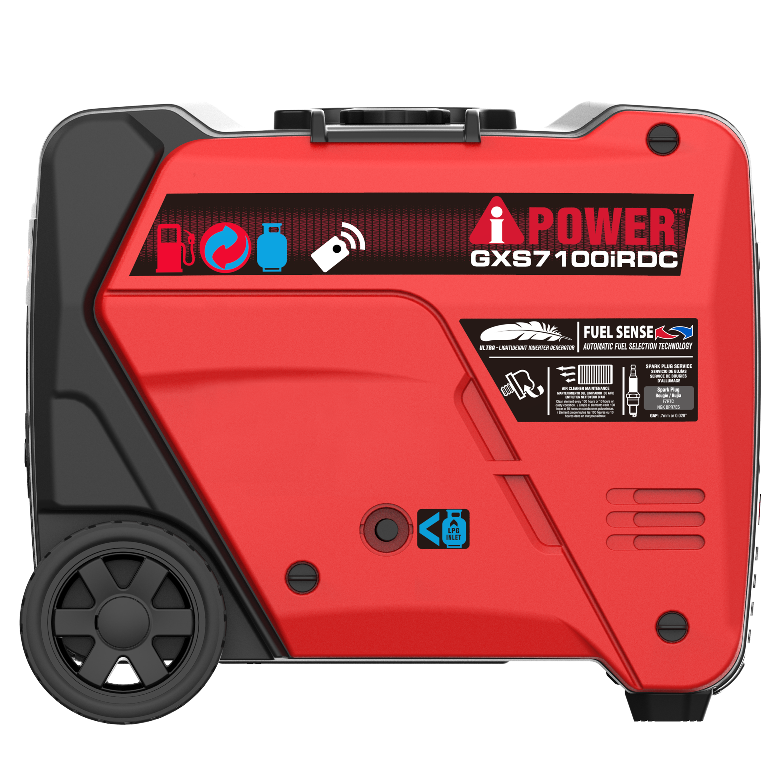 7100 Watt Dual Fuel Inverter Generator with Remote Start, Quiet Portable Generator for Home Backup, RV & Camping-GXS7100iRDC