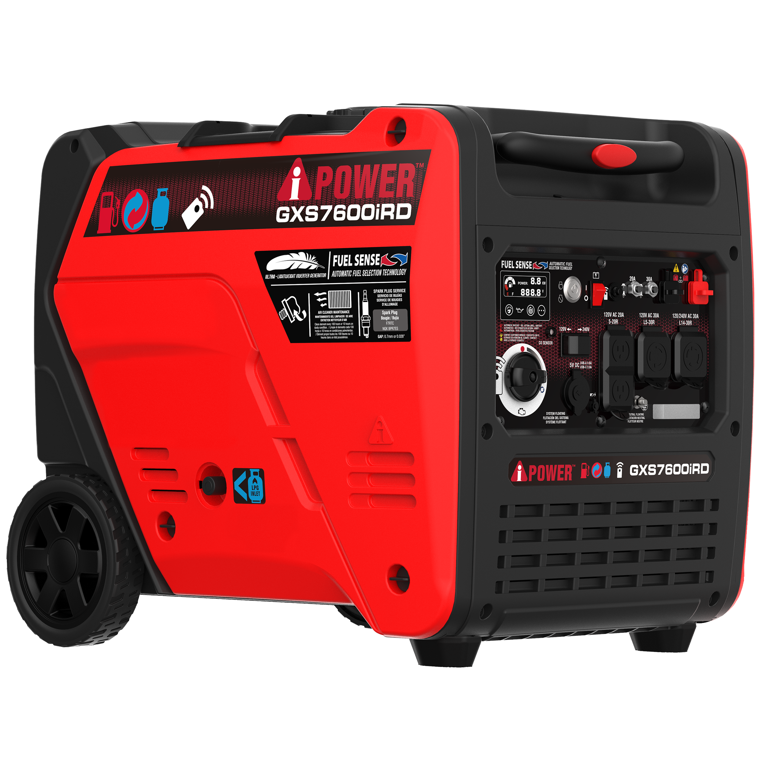 GXS7600iRD - Dual Fuel, Remote Start Inverter Generator