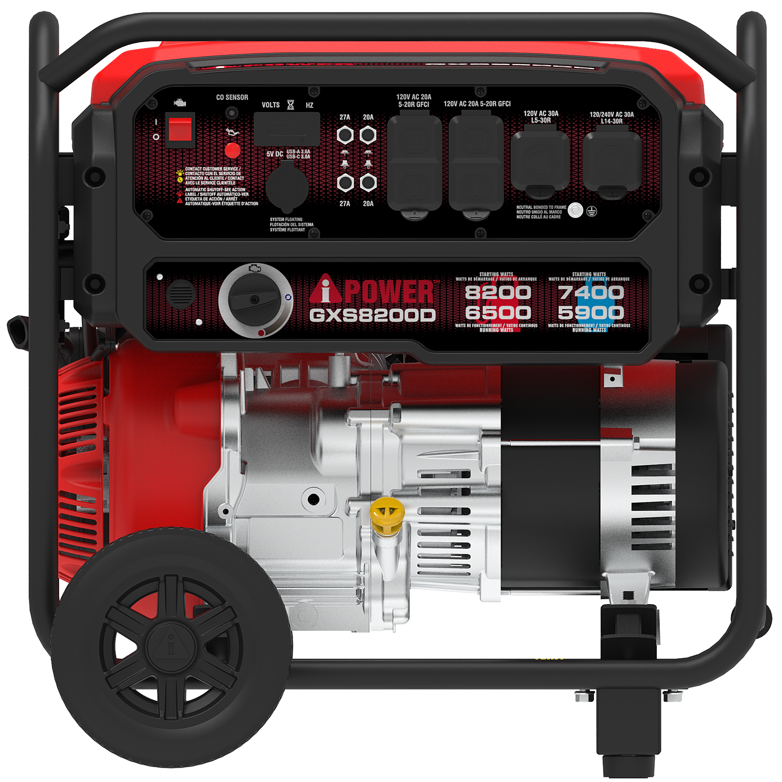 8200 Watt Dual Fuel Generator With CO Alert GXS8200D