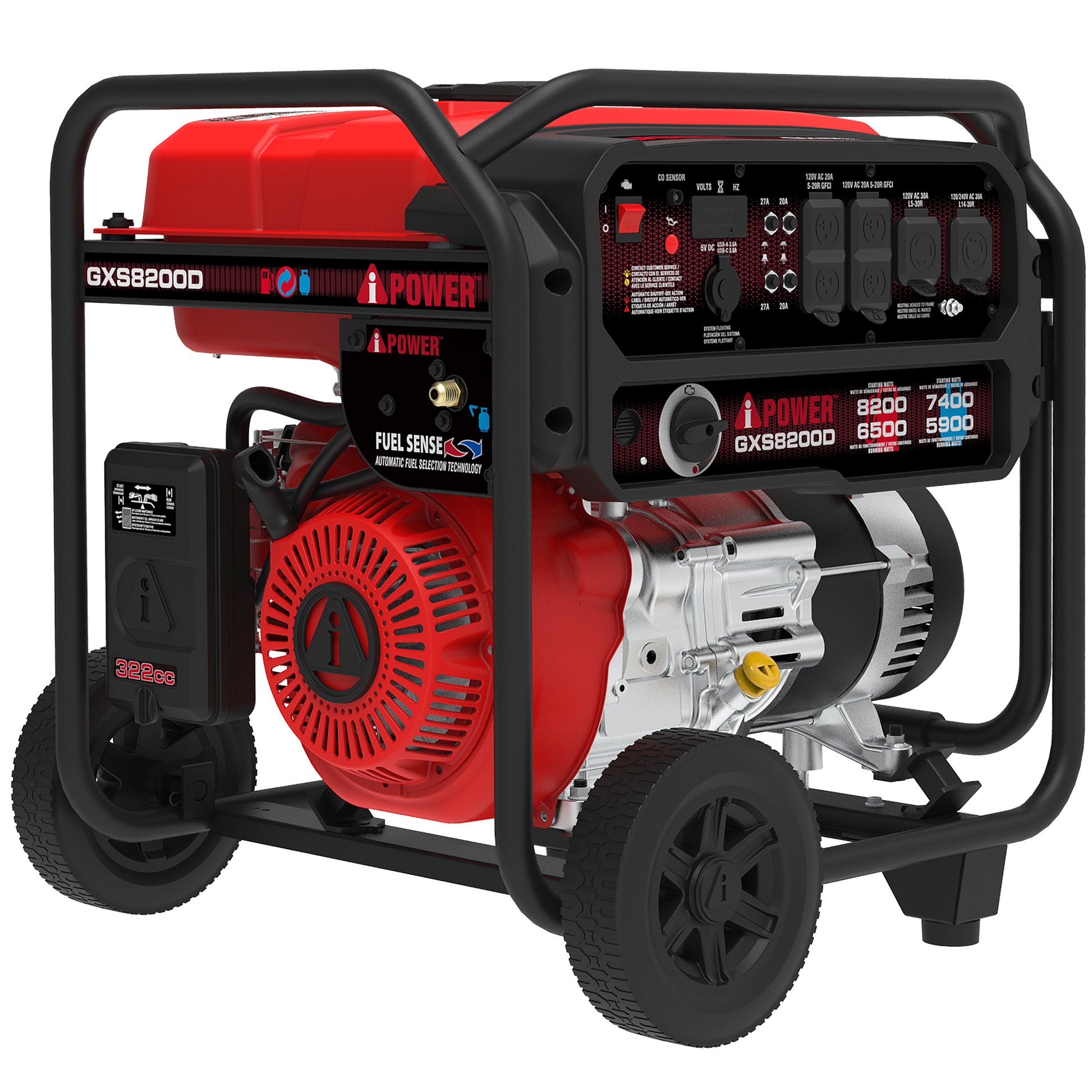 8200 Watt Dual Fuel Generator With CO Alert GXS8200D – AiPower Corp. 8200 Watt Dual Fuel Generator With CO Alert GXS8200D – AiPower Corp.