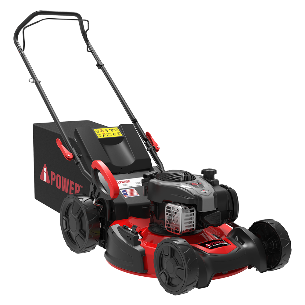 AiPower 22'' Gas Push Lawn Mower with 140cc B&S Engine 3 in 1 Bag & Mulching & Side Discharge with 6 Position Adjustable Height-LM3N1-HWP10
