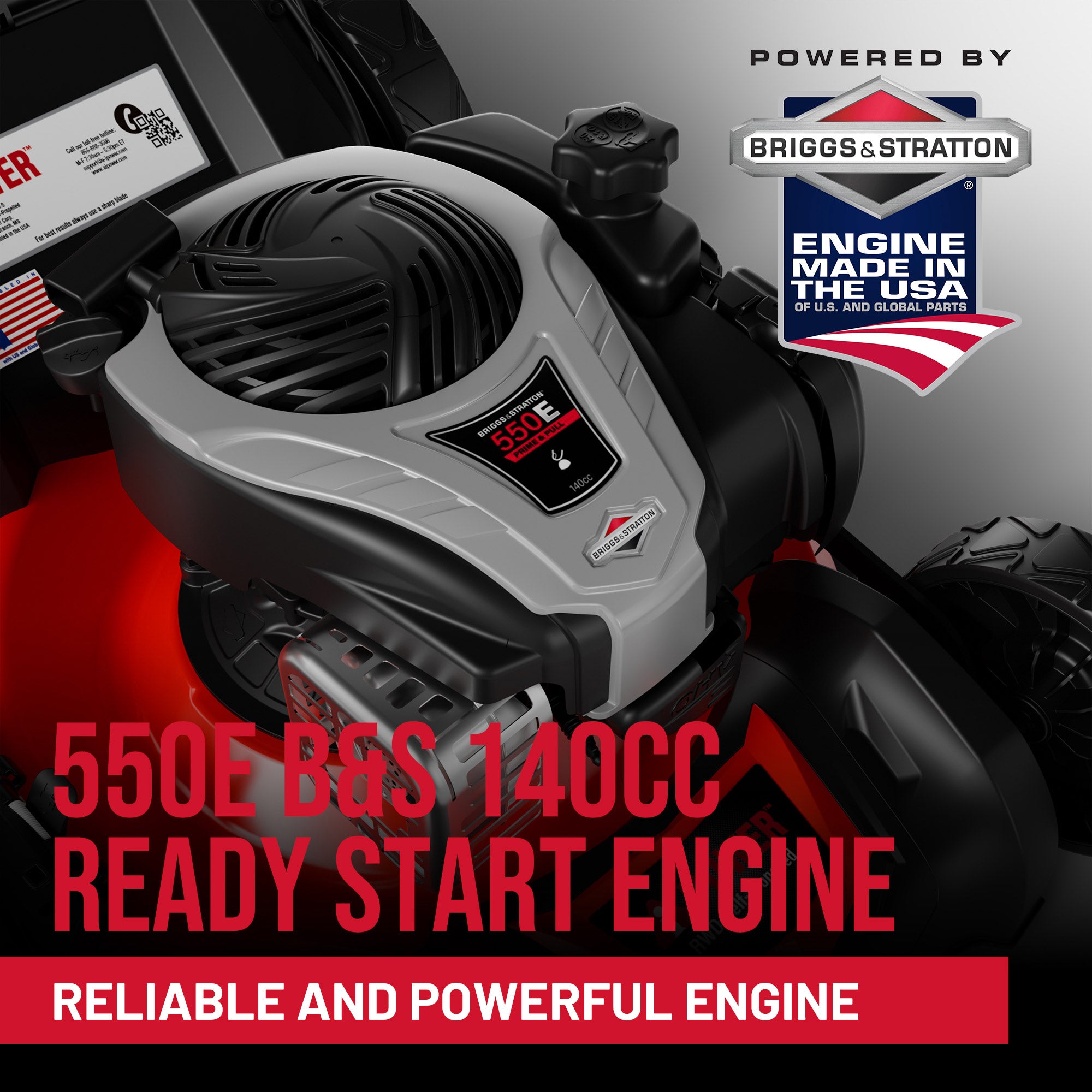 A-iPower 22'' Self-Propelled RWD Walk Behind Mower with Aero Flow™ Deck 3 in 1 Bag & Mulching & Side Discharge with 6 Position Adjustable Height-LM3N1-SPR