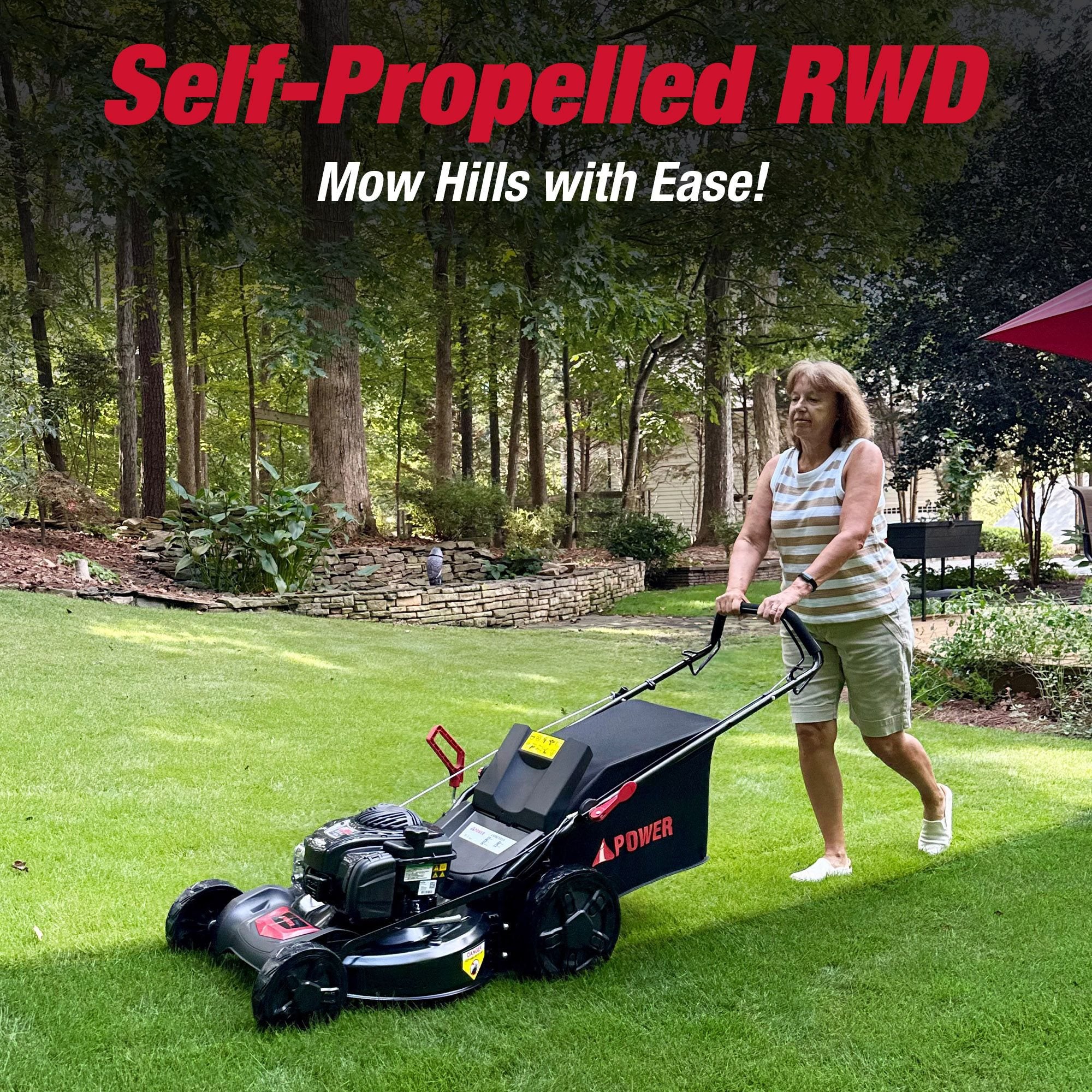 AiPower 21" Self-Propelled RWD Walk Behind Mower with Aero Flow™ Deck LM3N1-SPR-S