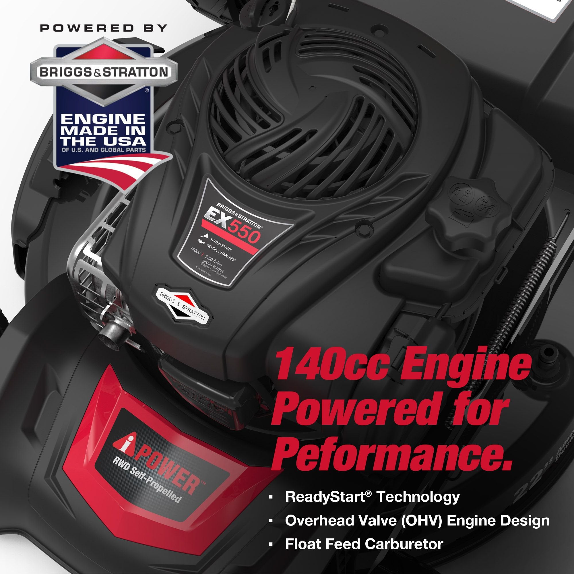 AiPower 21" Self-Propelled RWD Walk Behind Mower with Aero Flow™ Deck LM3N1-SPR-S