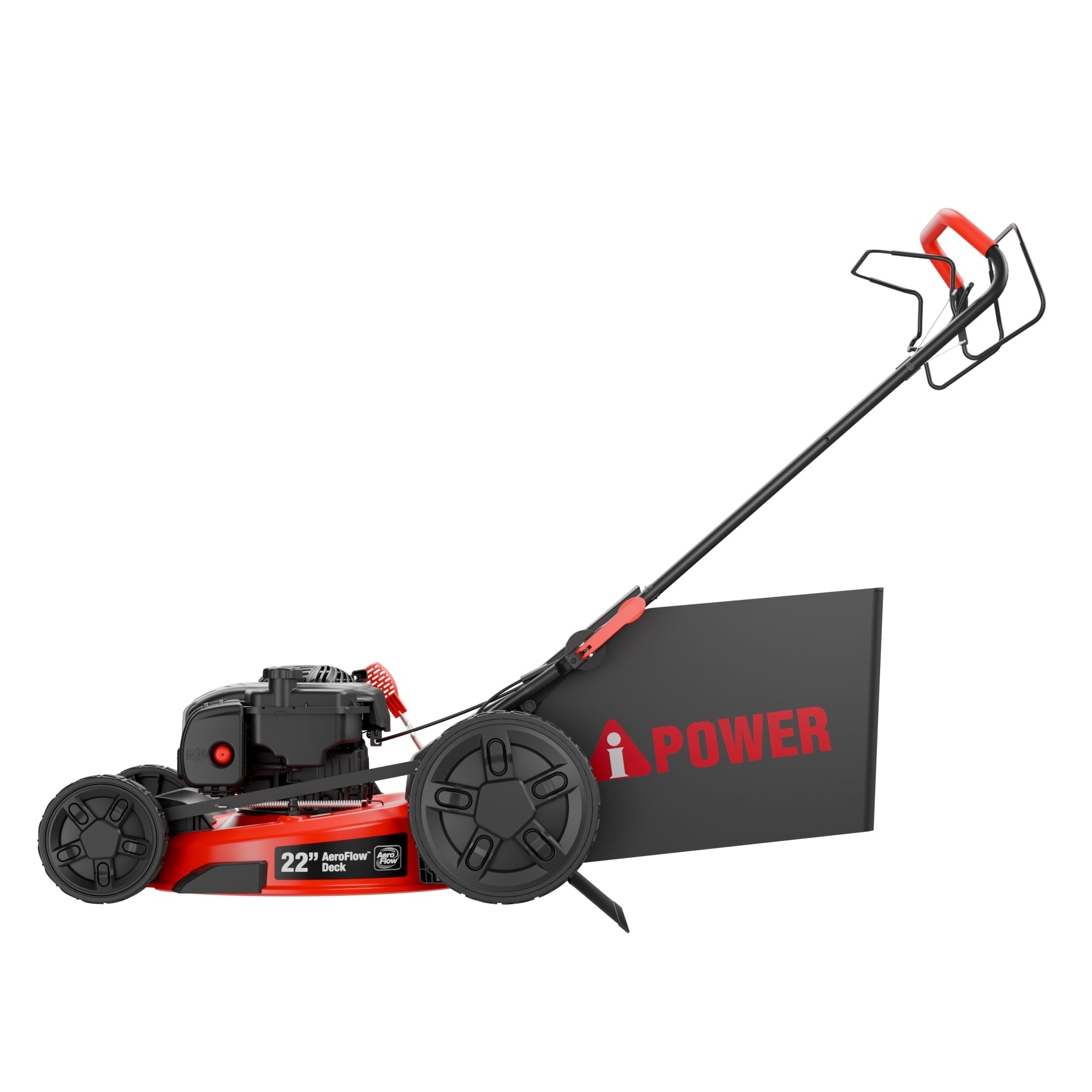 A-iPower 22'' Self-Propelled RWD Walk Behind Mower with Aero Flow™ Deck 3 in 1 Bag & Mulching & Side Discharge with 6 Position Adjustable Height-LM3N1-SPR
