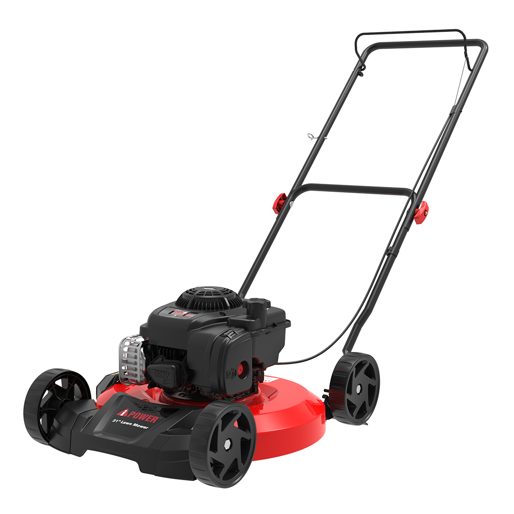 AiPower 21'' Gas Push Lawn Mower with 125cc B&S Engine Side Discharge with 3 Position Adjustable Height-LMSD1-LWP-B