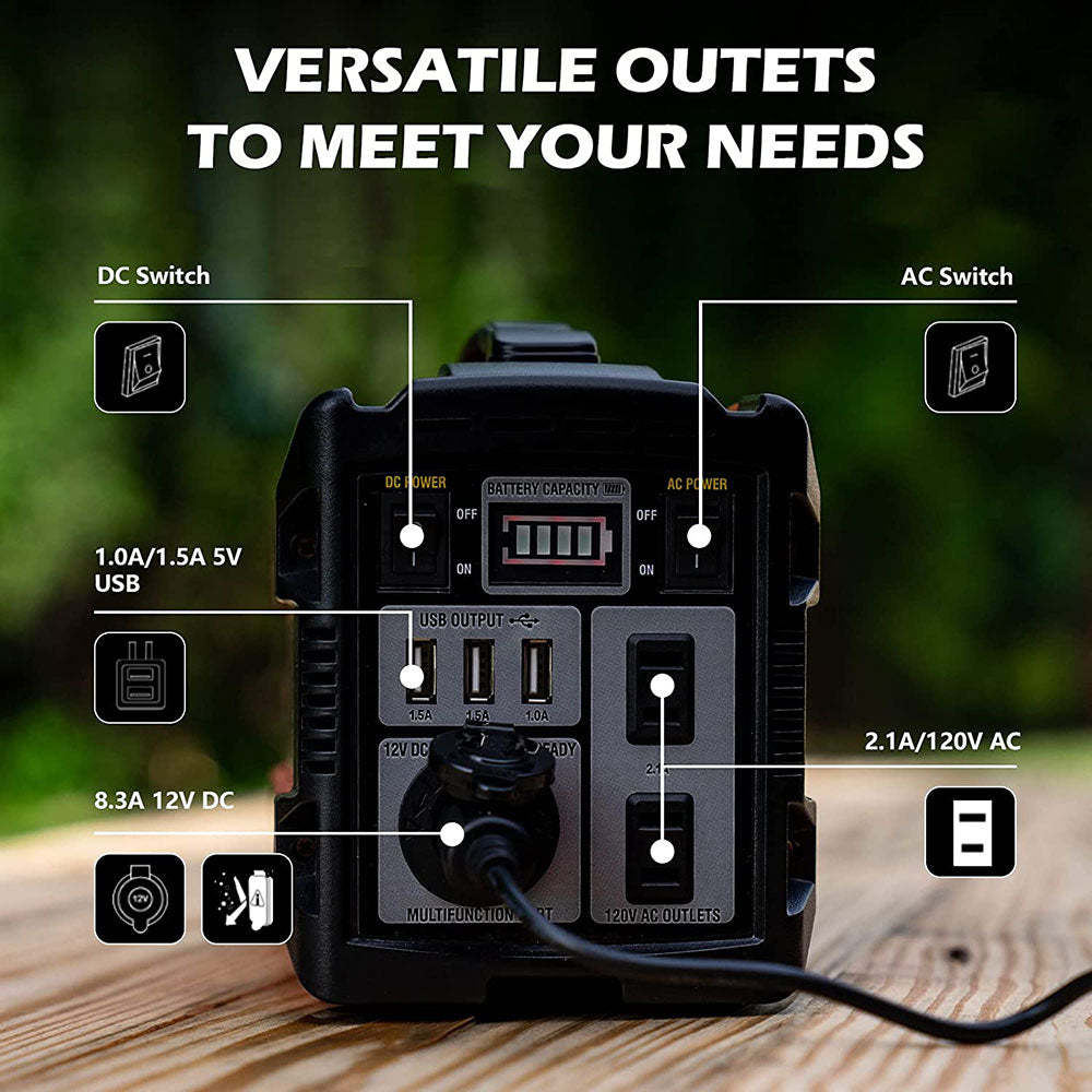 300Wh Portable Lithium Power Station Mobile Battery Generator PPS300L