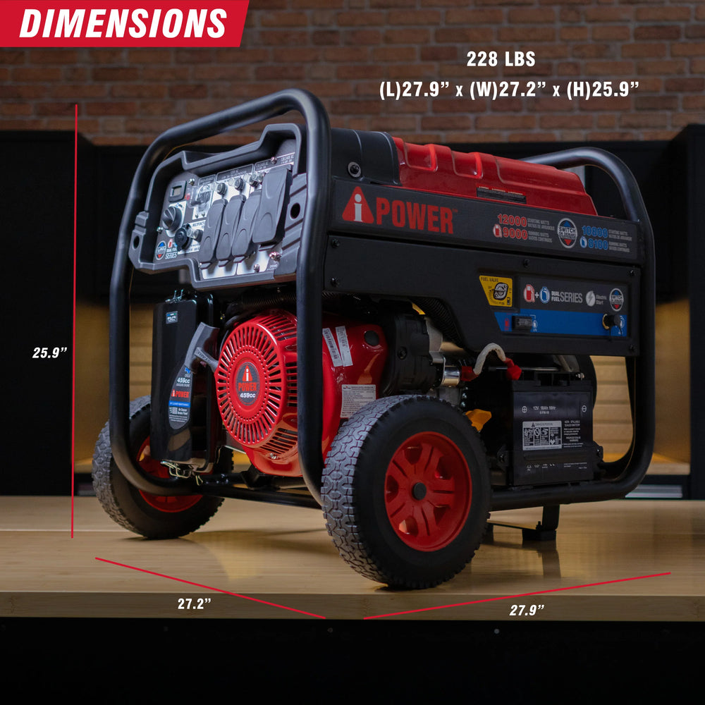 SUA12000ED - 12000 Watt Dual Fuel Portable Generator