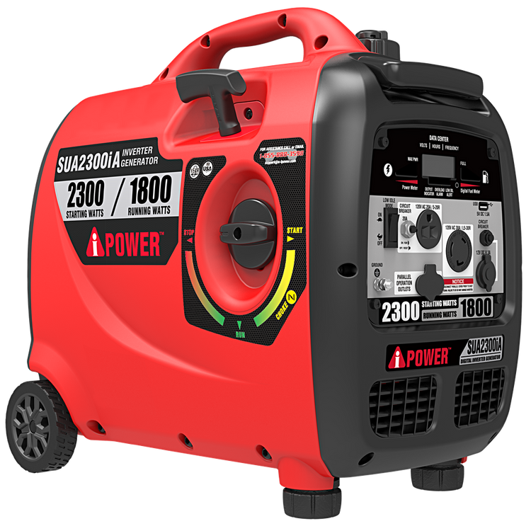 2300 Watt Quiet Inverter Generator, Portable Gas Generator with Wheels for Camping, RV & Home Backup-SUA2300iA