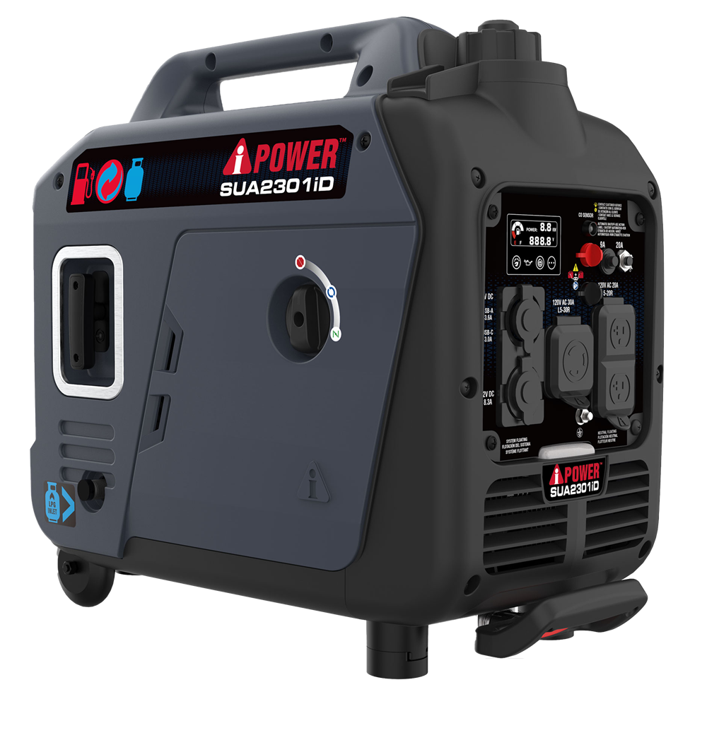 2300W Dual Fuel Portable Inverter Generator With CO Alert SUA2301iD