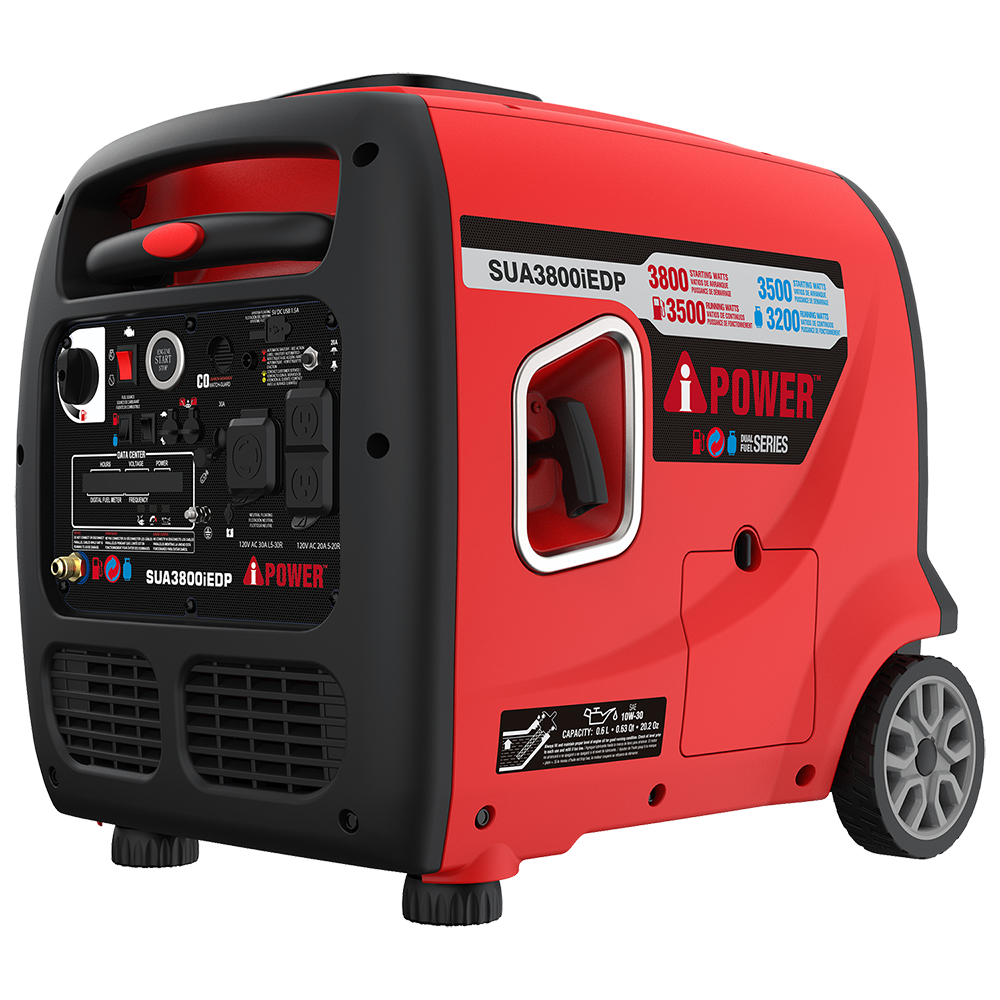 3800W Dual Fuel Portable Inverter Generator, Remote Start With CO Alert