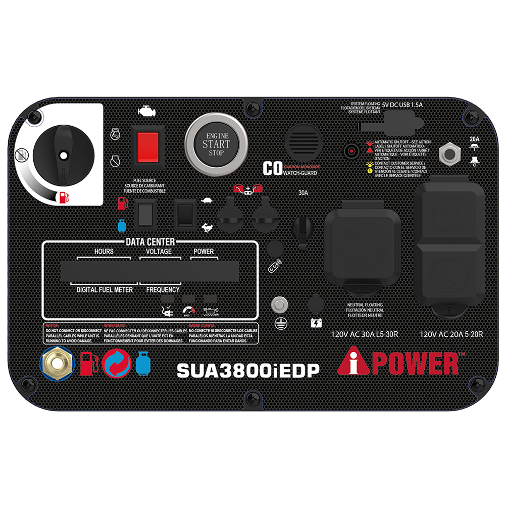 3800W Dual Fuel Portable Inverter Generator, Remote Start With CO Alert